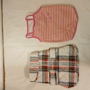 Bundle of two Dog Wear/Clothing - Plaid & Pink Striped